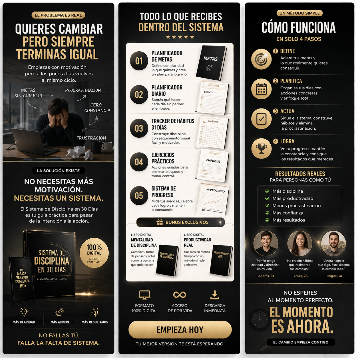 Sistema de Hábitos y Disciplina en 30 Días + 2 PDFs Gratis (Descarga Instantánea)