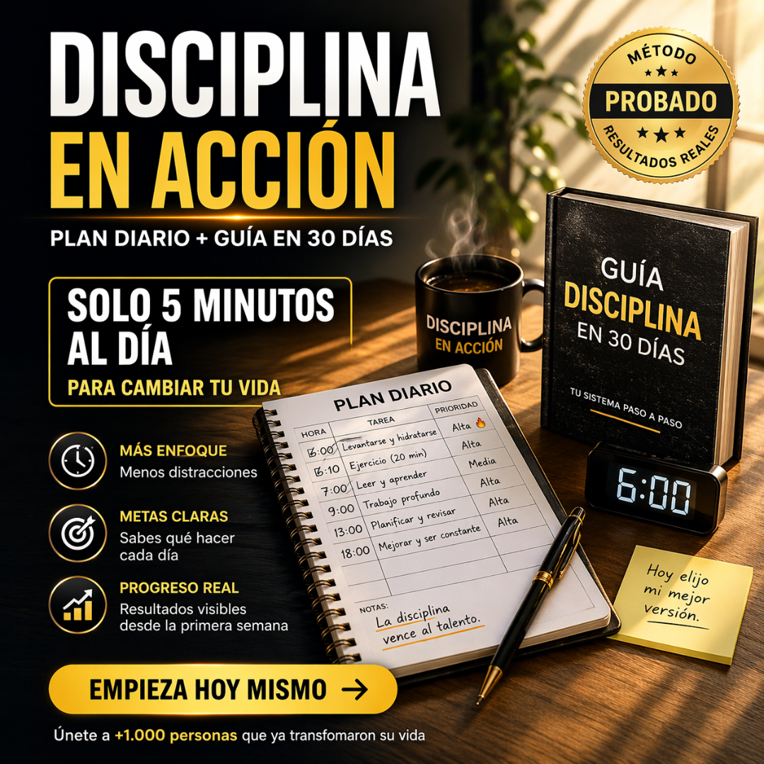 Sistema de Hábitos y Disciplina en 30 Días + 2 PDFs Gratis (Descarga Instantánea)