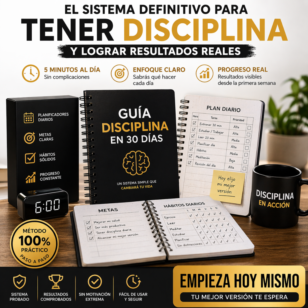 Sistema de Hábitos y Disciplina en 30 Días + 2 PDFs Gratis (Descarga Instantánea)